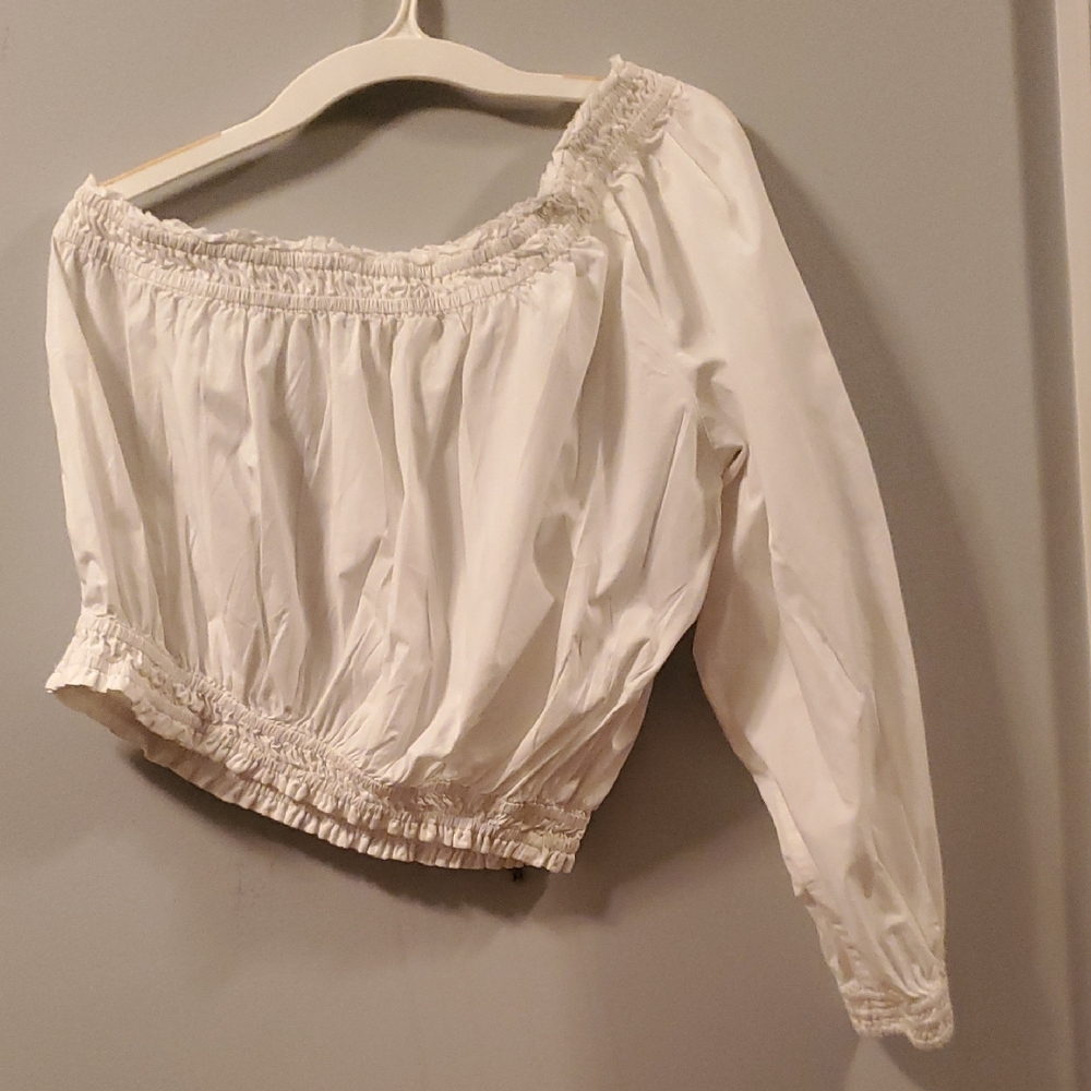 Free People White Off-Shoulder Blouse